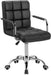 Sleek Adjustable Ribbed PU Leather Office Chair with Stylish Geometric Accents