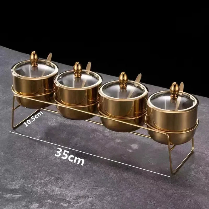 Elegant Stainless Steel Condiment Set with Wasabi Tray - Ideal for Hotpot, Dips, and More