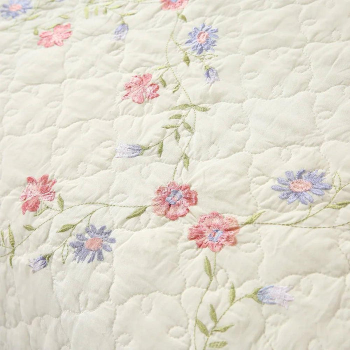 Chic French-Inspired 3-Piece Cotton Summer Quilt Set for Double Beds