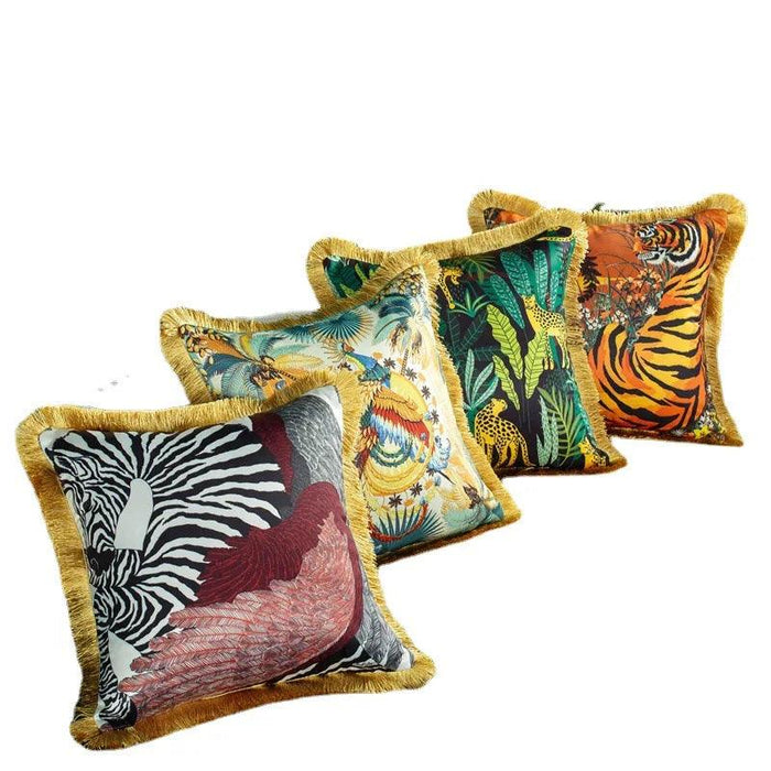 Retro Chic Lumbar Cushion Cover for Elegant Home Styling