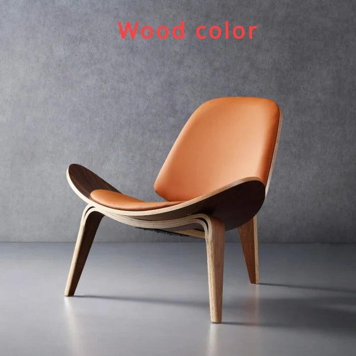 Nordic Artistic Solid Wood Lounge Chair with Unique Airplane Shell Design