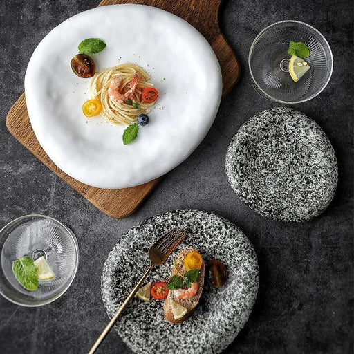 Artisanal Japanese Irregular Ceramic Plate Collection - Elevate Your Culinary Experience