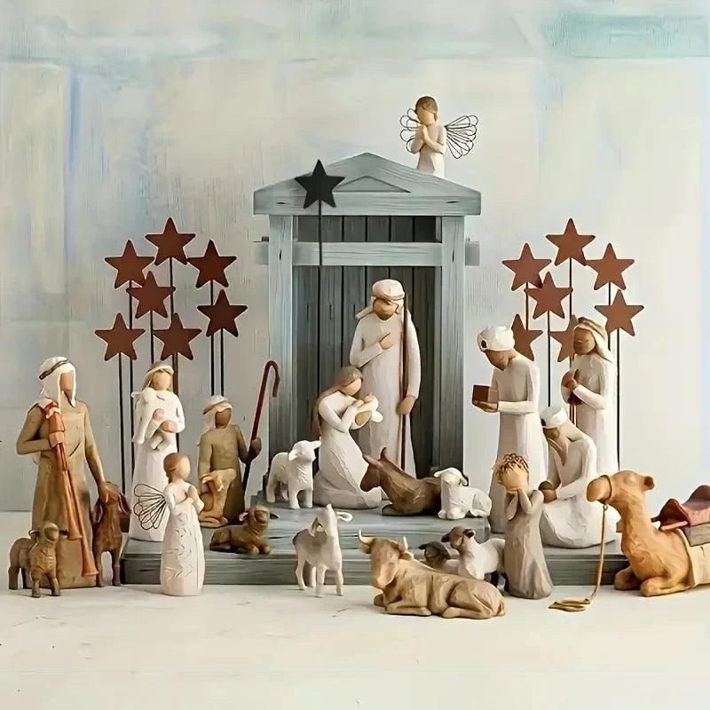 Handcrafted Jesus Christmas Character Sculpture Collection - Unique Holiday Gift by Zan Pognaro