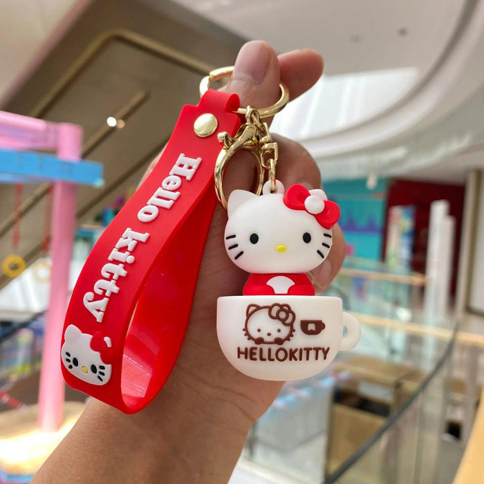 Charming Hello Kitty Silicone Keychain for Car Enthusiasts