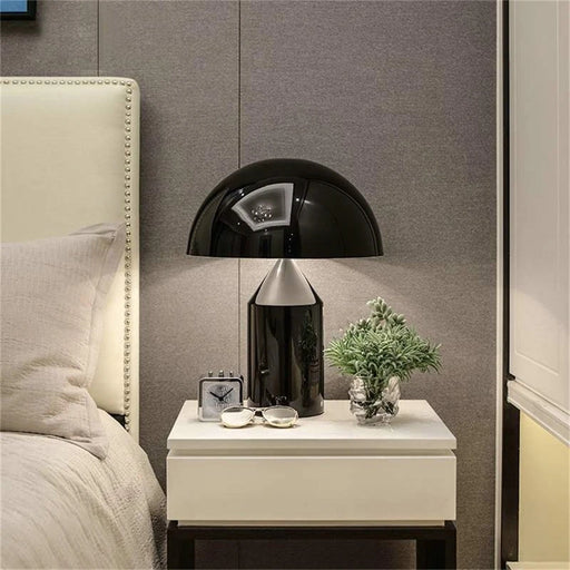 Golden Trimmed Nordic Mushroom Lamp - Sleek LED Light for Stylish Home and Office