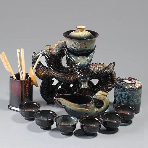 Elegant Portable Gongfu Tea Ceremony Set with Classic Infuser and Teapot