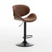 Elegant Genuine Leather Swivel Bar Stool - Chic Modern Seating Solution