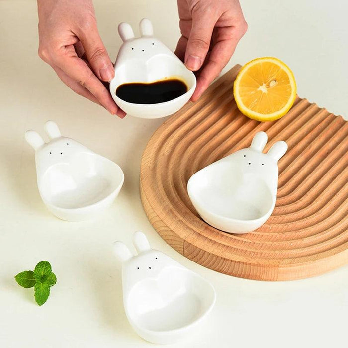 Charming Rabbit Handle Ceramic Seasoning Bowl - Elevate Your Dining Aesthetics