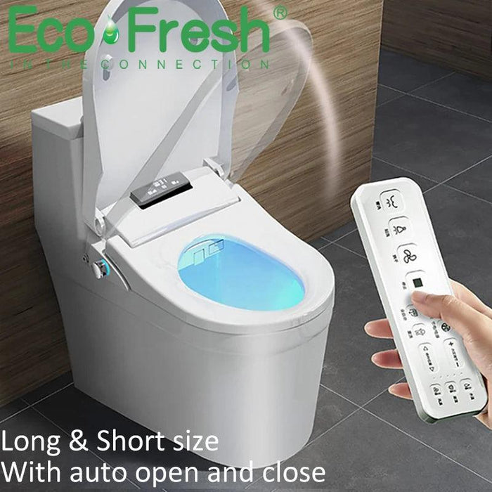 Smart EcoComfort Automatic Bidet Toilet Seat with Remote Control and Night Light