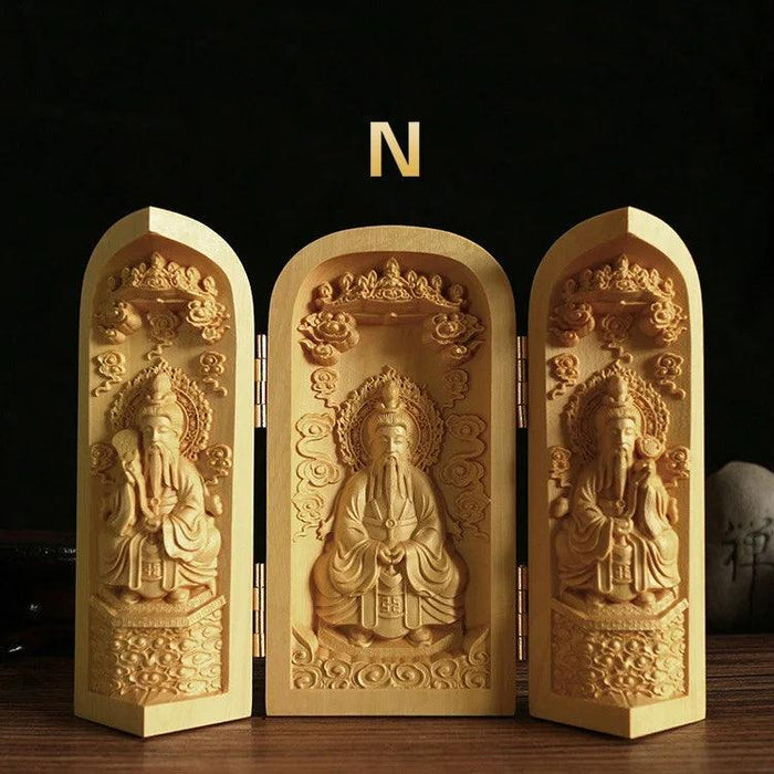 Exquisite Boxwood Carving of Thousand-Handed Guanyin with Elegant Packaging