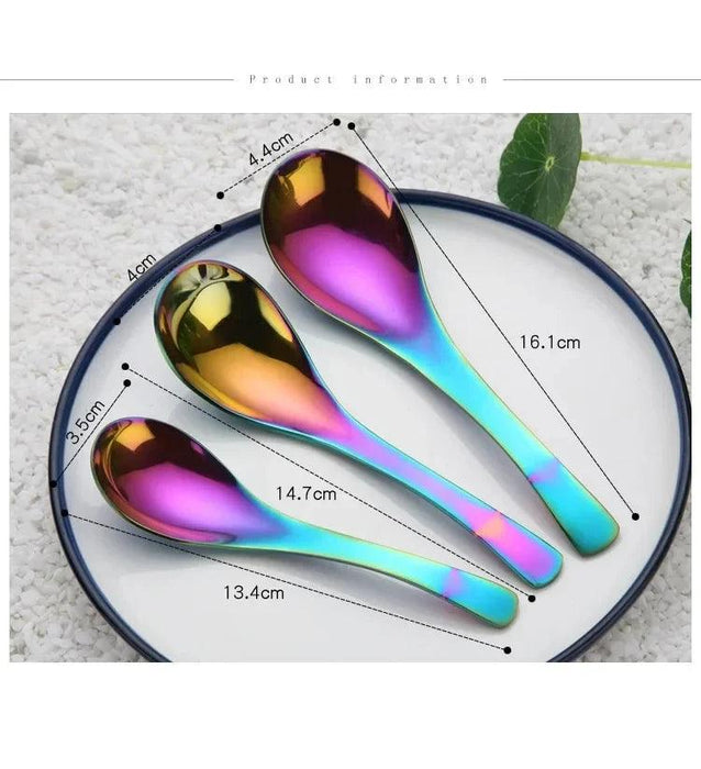 Elegant Multifunctional Japanese Stainless Steel Spoon for Soups, Desserts, and Beverages