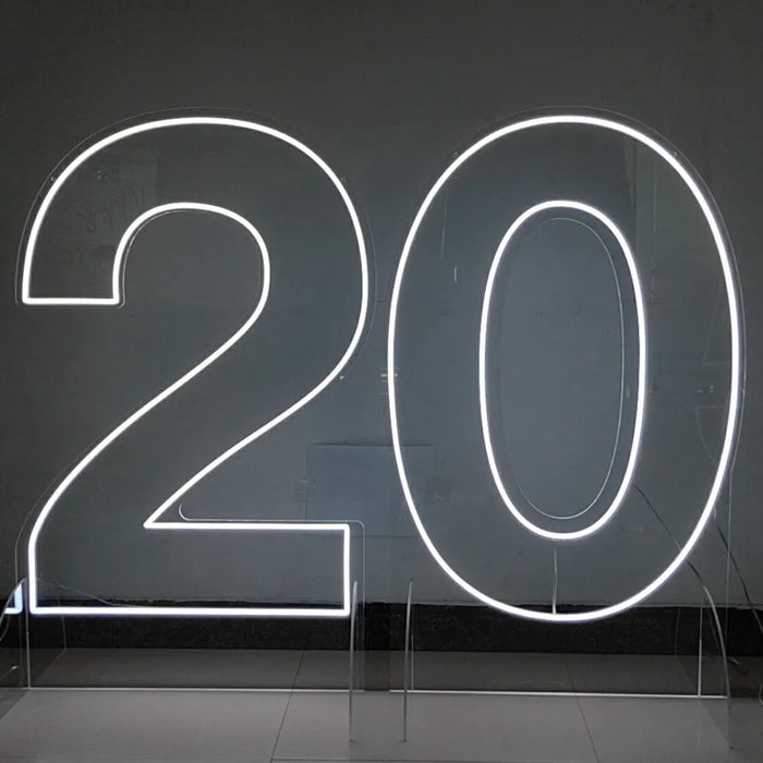 Neon LED Number Stand Set - Personalized Illuminated Decor for Home and Events