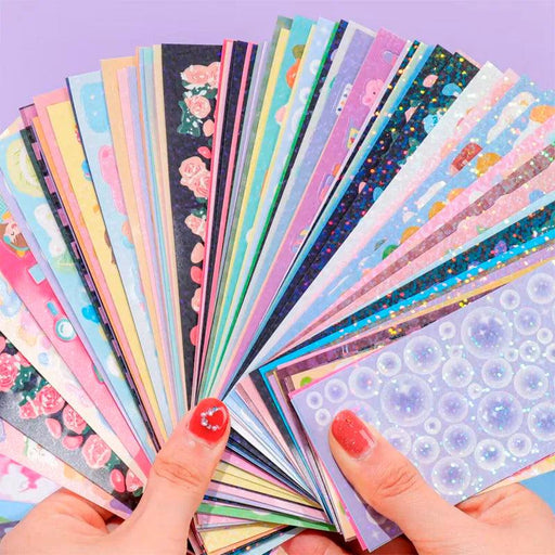 Kawaii Korean Random Laser Sticker Collection - Assorted Craft Supplies for Creative Fun