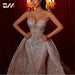 Elegant Strapless Bridal Gown with Detachable Train and Dazzling Embellishments