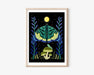 Enchanting Insect Canvas Art: Vibrant Moth and Golden Beetle Decor for a Playful Home