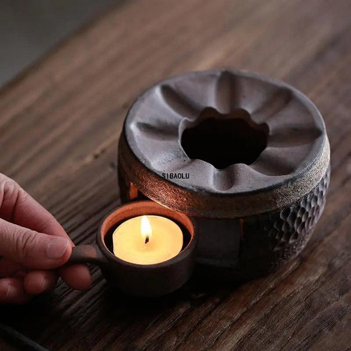 Elegant Handcrafted Japanese Ceramic Tea Warmer Set - Vintage Tea Stove