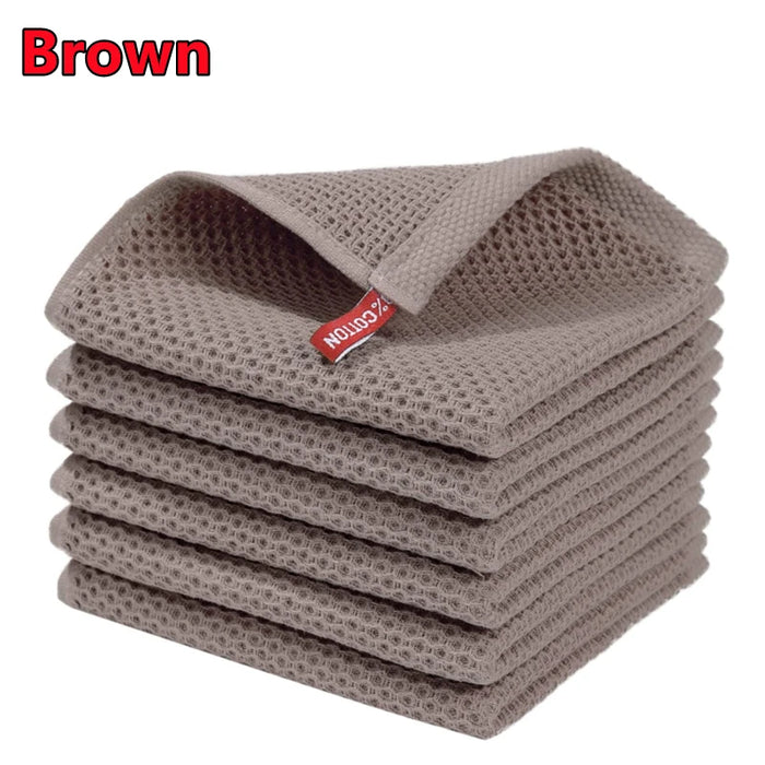 Eco-Friendly Cotton Cleaning Towels - Set of 5 Ultra-Absorbent Kitchen Cloths