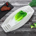 Elegant Steamed Fish Motif Ceramic Sushi Serving Plate Set