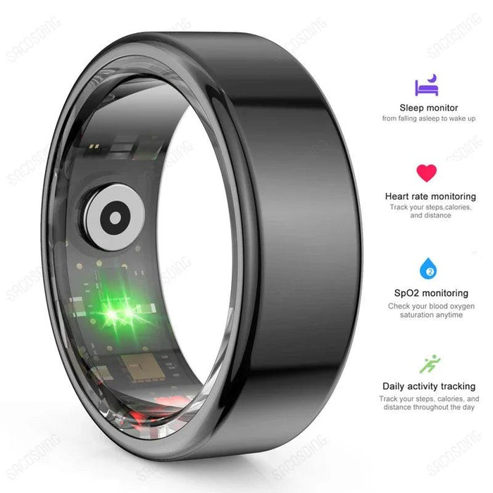 Advanced QRing Health & Fitness Monitor Ring - Comprehensive Heart Rate, Oxygen, Sleep & Activity Tracking