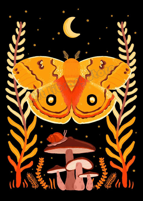 Enchanting Insect Canvas Art: Vibrant Moth and Golden Beetle Decor for a Playful Home