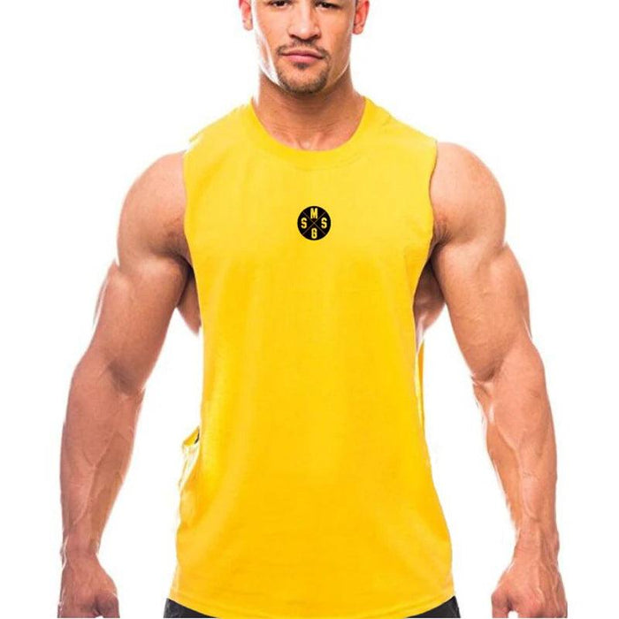 Bodybuilding Muscle Vest for Men - 3D Printed Workout Tank Top with Low Cut Armholes