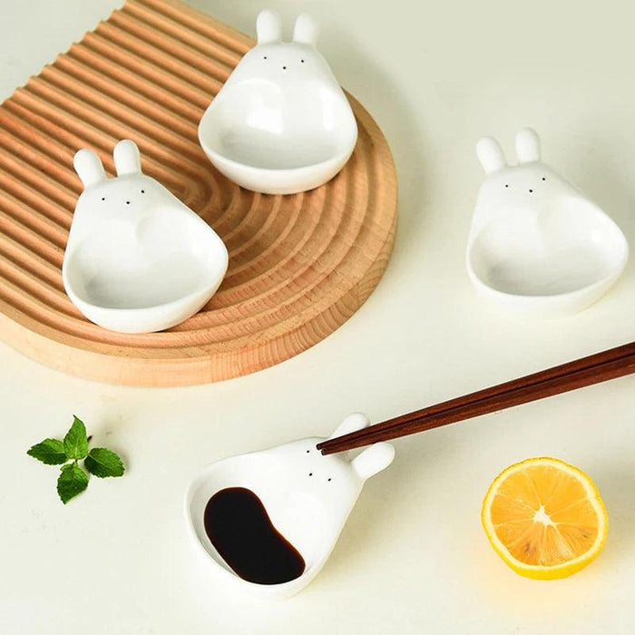 Whimsical Rabbit-Handled Ceramic Dipping Bowl - Enhance Your Culinary Presentation