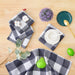 Premium Cotton Waffle Weave Kitchen Towel and Scrub Pad Set