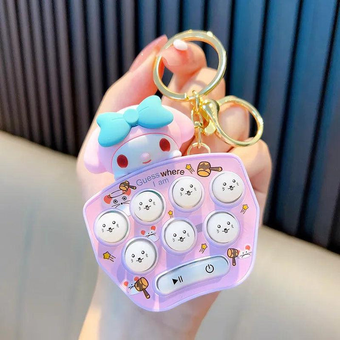 Sanrio Whack A Mole Keychain: Adorable Portable Stress Reliever for Fun Anywhere