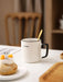 Elegant Wave Pattern Bone China Coffee Mug - 400ml Capacity, Stylish and Practical