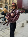 Vibrant Cropped Cherry Red Leather Jacket for Women