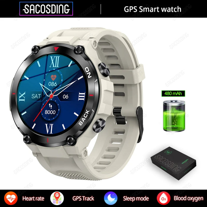 Premium GPS Fitness Smartwatch for Men with Monitoring and IP68 Waterproofing - Activity Tracker for Android and iOS