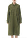 Plus Size Women's Green Midi Shirt Dress with Pockets