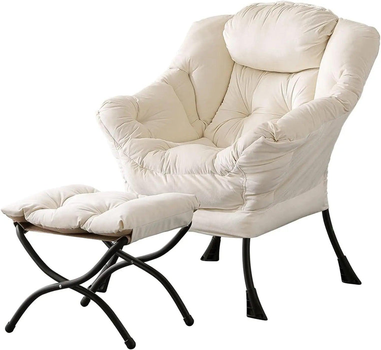 Elegant Lounge Chair Ensemble with Ottoman and Storage Compartment