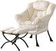 Elegant Lounge Chair Ensemble with Ottoman and Storage Compartment