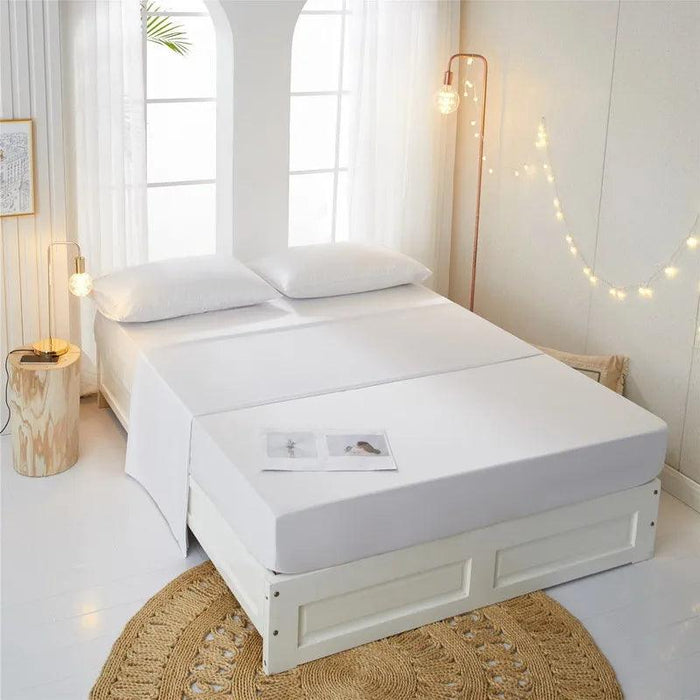 Bamboo Fiber Cooling Bedding Collection - Complete Set with Fitted Sheet, Flat Sheet, and Pillowcases in Multiple Sizes