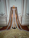 Glamorous Dubai-Inspired Rhinestone Cape Gown for Women