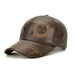 Genuine Cowhide Leather Baseball Cap with Ear Flaps - Men's Stylish Winter Hat for Ultimate Warmth