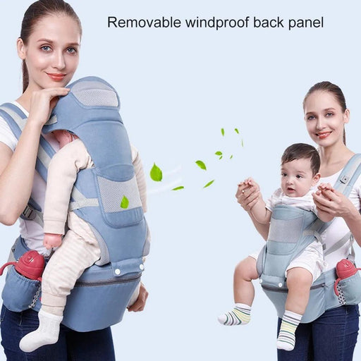 Multifunctional Ergonomic Baby Carrier with Hipseat and Kangaroo Wrap for Infants and Toddlers