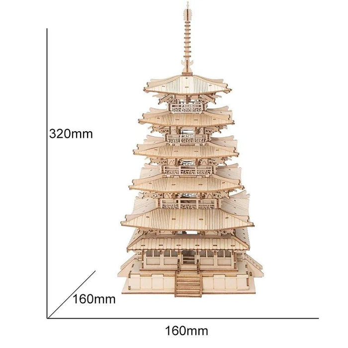 3D Architectural Wooden Puzzle Set: Build Big Ben, Tower Bridge & Five-Storied Pagoda - Ideal Educational Gift for Kids and Architecture Fans