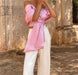 Elegant Pink Satin Off-Shoulder Crop Top with Bow and Lace-Up Accents for Women