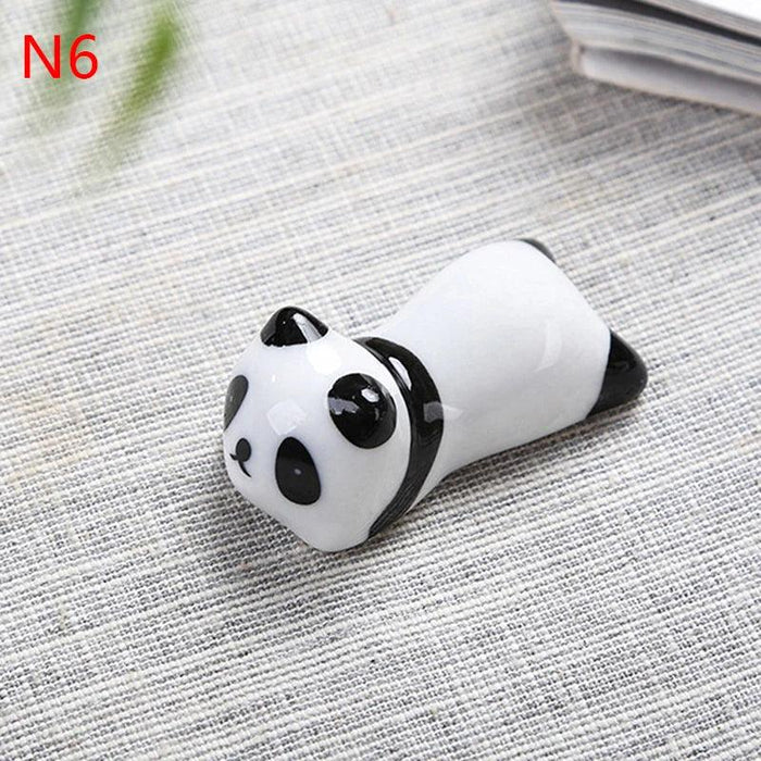 Cute Panda Ceramic Chopsticks Holder - Whimsical Tableware for Chinese & Japanese Dining