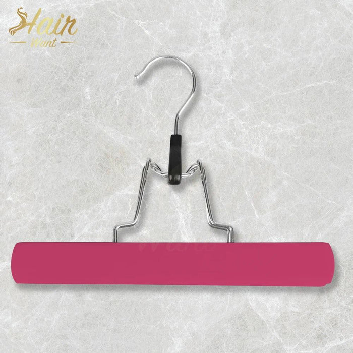 Double-Sided Wooden Hanger for Hair Extensions and Garments with Swivel Hook