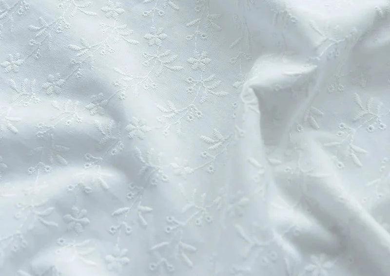 Elegant 100% Cotton White Lace Material