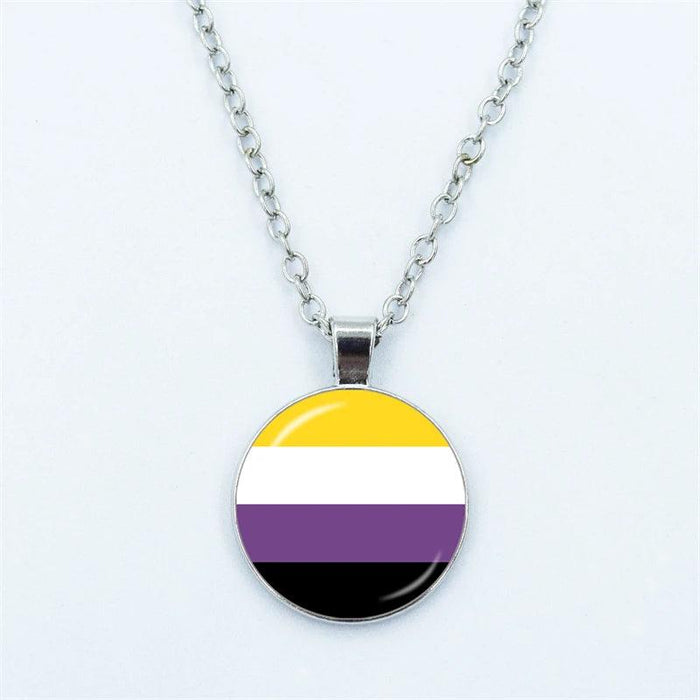 Vibrant Customizable Rainbow Glass Pendant Necklace for Love and Pride Celebration