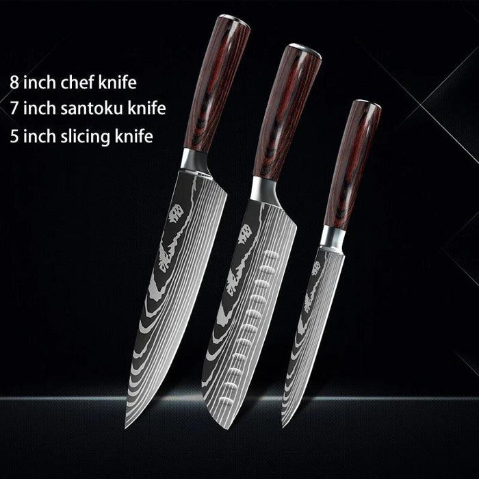 Premium Japanese Damascus Kitchen Knife Set - 1 to 10 Piece Collection for Masterful Culinary Precision