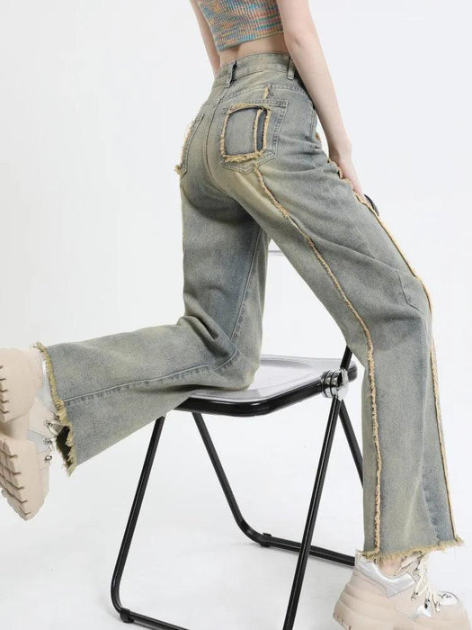 Revamp Your Wardrobe with Edgy High-Rise Wide Leg Denim Jeans for Women