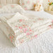 Floral Cotton Bedspread Quilted Mattress Protector - 100% Soft Skin-Friendly Bedding Cover