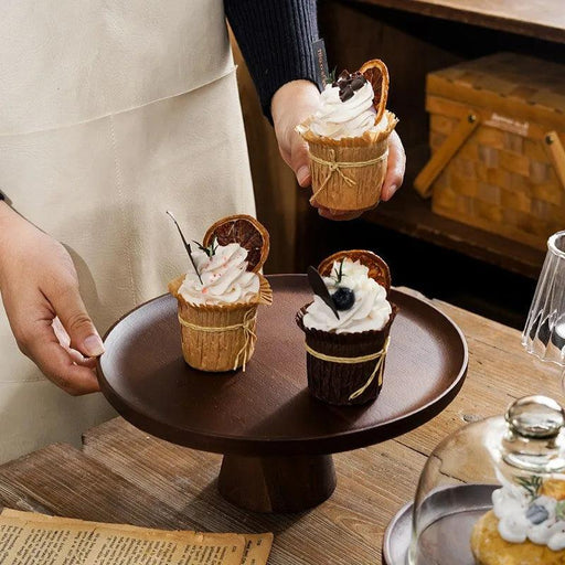 Elegant Acacia Wood Cake Stand with Shatterproof Acrylic Dome for Desserts, Fruits, and Charcuterie