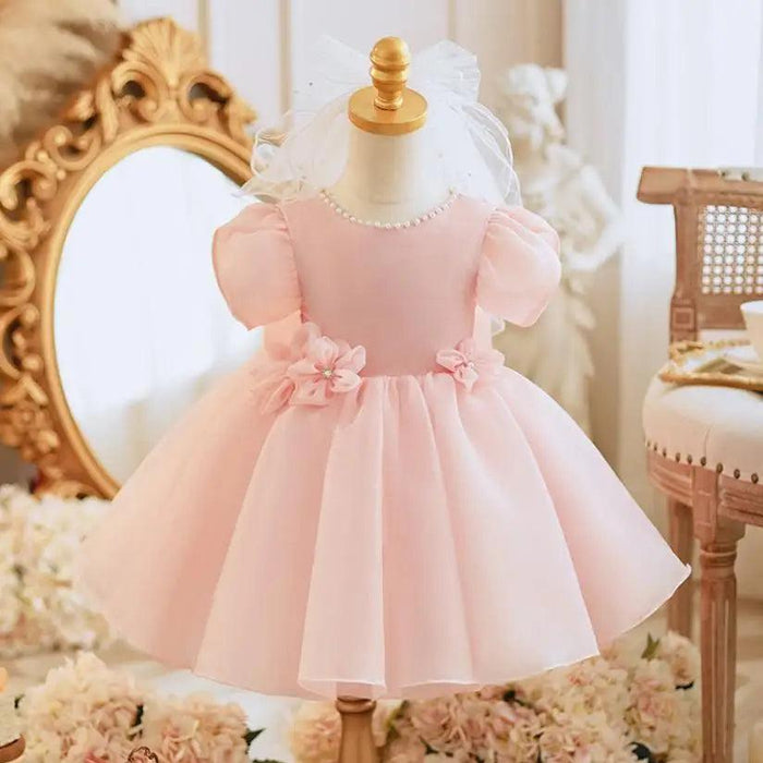 Magical Pearl and Bow Evening Gown for Girls