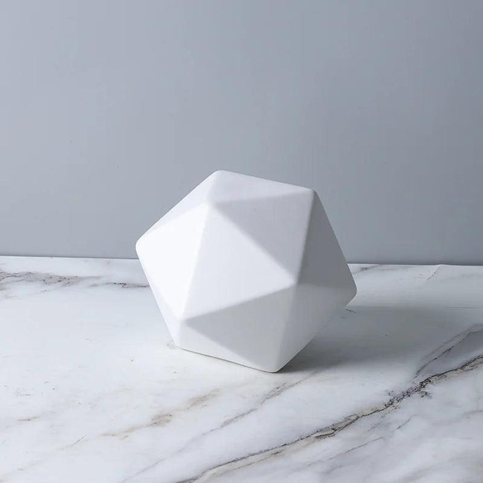 Elegant Marbled Ceramic Geometric Polyhedron Decorative Ball